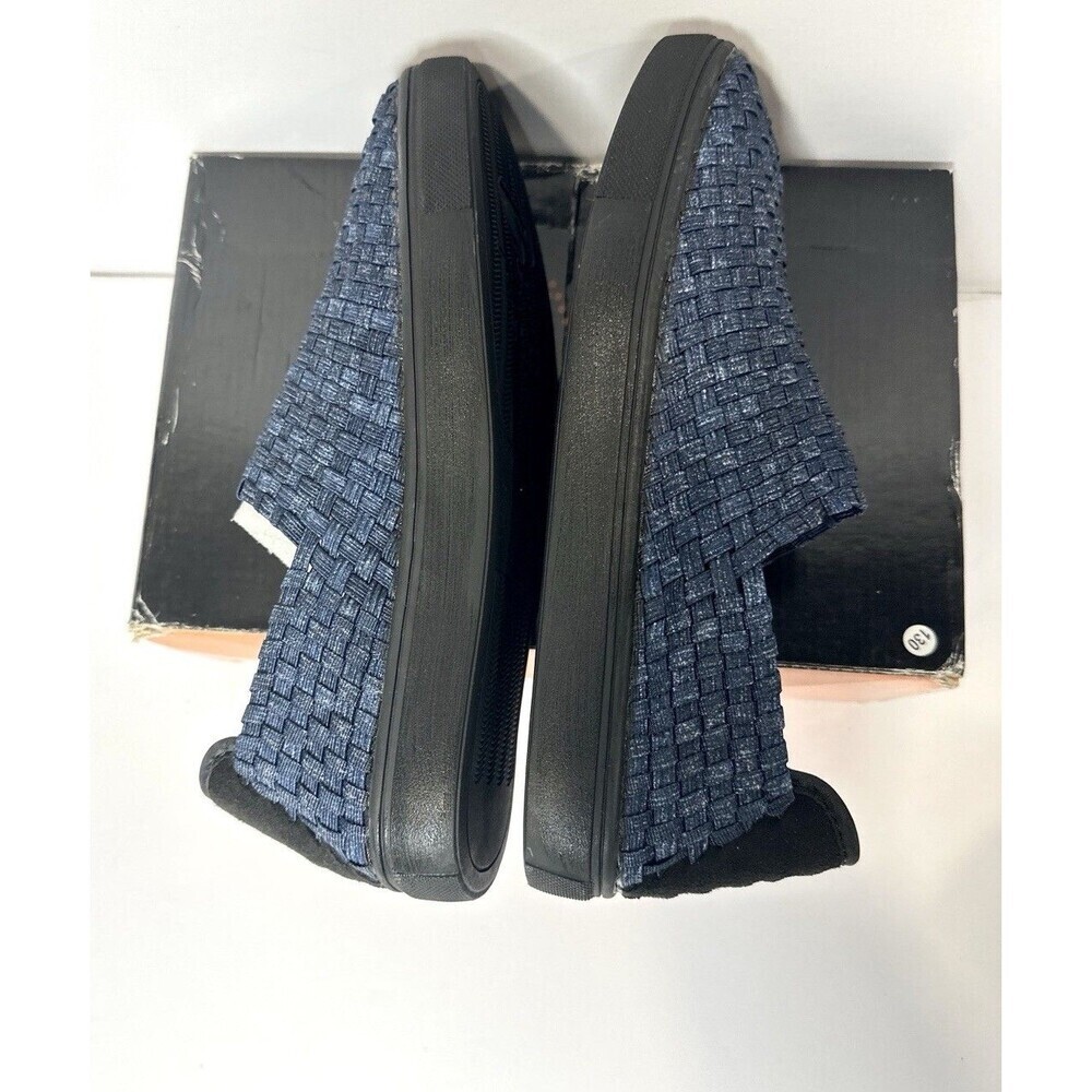 Bernie Mev Woven Slip On Sneakers Women Size 39 Blue Elastic Comfort Shoes New - Picture 5 of 8